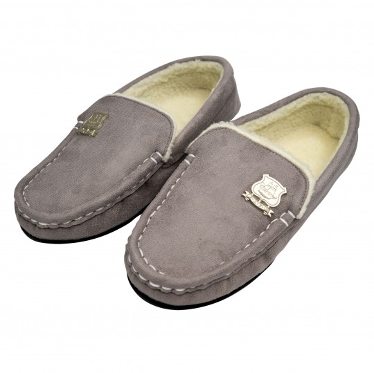 Mens moccasin slippers discount grey