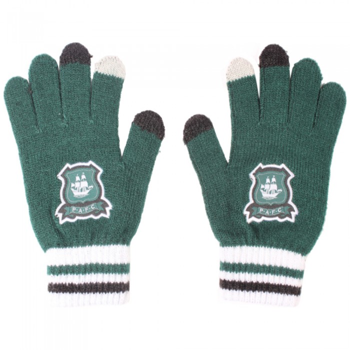 Green Junior Stripe Touch Screen Glove